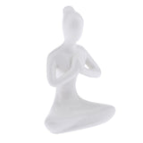 Maxbell 4Pcs Ceramic Yoga Figure Ornament Statue Sculpture Zen Garden Desk Decor