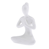 Maxbell 4Pcs Ceramic Yoga Figure Ornament Statue Sculpture Zen Garden Desk Decor