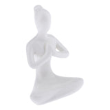 Maxbell 4Pcs Ceramic Yoga Figure Ornament Statue Sculpture Zen Garden Desk Decor