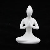 Maxbell 4Pcs Ceramic Yoga Figure Ornament Statue Sculpture Zen Garden Desk Decor
