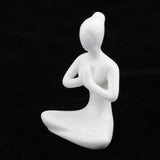Maxbell 4Pcs Ceramic Yoga Figure Ornament Statue Sculpture Zen Garden Desk Decor