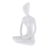 Maxbell 4Pcs Ceramic Yoga Figure Ornament Statue Sculpture Zen Garden Desk Decor