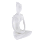 Maxbell 4Pcs Ceramic Yoga Figure Ornament Statue Sculpture Zen Garden Desk Decor