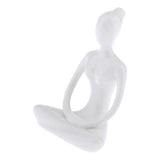 Maxbell 4Pcs Ceramic Yoga Figure Ornament Statue Sculpture Zen Garden Desk Decor