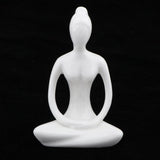 Maxbell 4Pcs Ceramic Yoga Figure Ornament Statue Sculpture Zen Garden Desk Decor