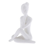 Maxbell 4Pcs Ceramic Yoga Figure Ornament Statue Sculpture Zen Garden Desk Decor