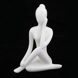 Maxbell 4Pcs Ceramic Yoga Figure Ornament Statue Sculpture Zen Garden Desk Decor