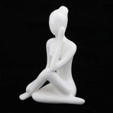 Maxbell 4Pcs Ceramic Yoga Figure Ornament Statue Sculpture Zen Garden Desk Decor