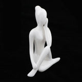 Maxbell 4Pcs Ceramic Yoga Figure Ornament Statue Sculpture Zen Garden Desk Decor