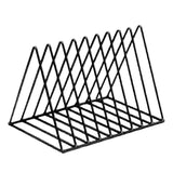 Maxbell Metal  Desktop Storage Book Rack Magazine Newspaper Holder Black-L