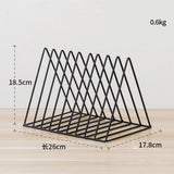 Maxbell Metal  Desktop Storage Book Rack Magazine Newspaper Holder Black-L