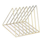 Maxbell Metal  Desktop Storage Book Rack Magazine Newspaper Holder Golden-S