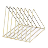 Maxbell Metal  Desktop Storage Book Rack Magazine Newspaper Holder Golden-S