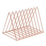 Maxbell Metal  Desktop Storage Book Rack Magazine Newspaper Holder Rose Gold-L