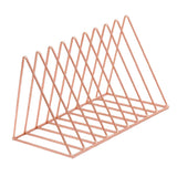 Maxbell Metal  Desktop Storage Book Rack Magazine Newspaper Holder Rose Gold-L