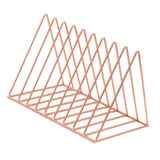 Maxbell Metal  Desktop Storage Book Rack Magazine Newspaper Holder Rose Gold-L