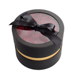 Maxbell Round Preserved Flower Gift Box with Clear Cover + 21pcs Red Rose Flowers