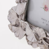 Maxbell 4"/6"Vintage Silver Resin Gingko Leaf Picture/Photo Frame 21x16x1.5cm_6 inch
