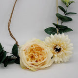 Maxbell Creative Metal Hanging Flower Wreath Iron Flower Hanging Ring. Square with Flower