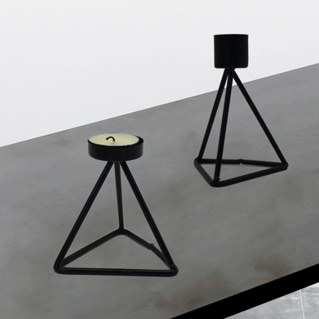 Maxbell Maxbell Metal Black Candlestick Candle Stand for Home Table Wedding Decor 9x12.5cm