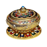 Maxbell Chinese Vintage Handcraft Cloisonne Enamel Incense Cone Stick Burner Holder Golden