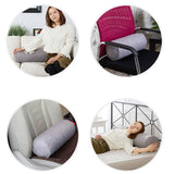 Maxbell Solid Color Cotton Linen Cylindrical Support Pillow Pink