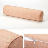 Maxbell Solid Color Cotton Linen Cylindrical Support Pillow Pink