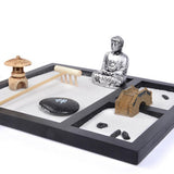 Maxbell 2Pcs Buddha Zen Sandbox Meditation Sand Box Garden Tabletop Decor
