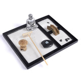 Maxbell 2Pcs Buddha Zen Sandbox Meditation Sand Box Garden Tabletop Decor