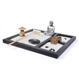 Maxbell 2Pcs Buddha Zen Sandbox Meditation Sand Box Garden Tabletop Decor