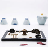 Maxbell 2Pcs Buddha Zen Sandbox Meditation Sand Box Garden Tabletop Decor