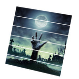 Maxbell 6pcs 3D Stairway Decals Halloween Moon One Hand Riser Stickers Stair Decals