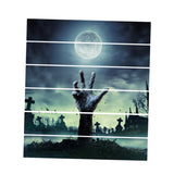 Maxbell 6pcs 3D Stairway Decals Halloween Moon One Hand Riser Stickers Stair Decals