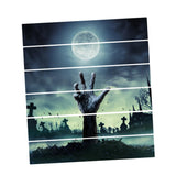 Maxbell 6pcs 3D Stairway Decals Halloween Moon One Hand Riser Stickers Stair Decals