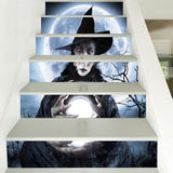 Maxbell 6pcs/set 3D Stairway Decals Halloween Sticker Stair Decals Staircase Sticker