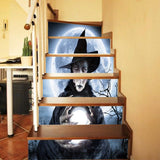 Maxbell 6pcs/set 3D Stairway Decals Halloween Sticker Stair Decals Staircase Sticker