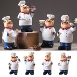 Maxbell 4Pcs Resin Chef Kitchen Decor Table Centerpiece Figurine Home Collectible