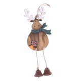 Maxbell Wooden Elk Wind Chimes Pendants Christmas Tree Hanging Ornaments Blue Scarf_S
