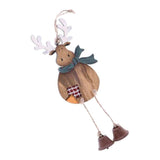 Maxbell Wooden Elk Wind Chimes Pendants Christmas Tree Hanging Ornaments Blue Scarf_S