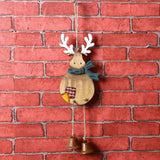 Maxbell Wooden Elk Wind Chimes Pendants Christmas Tree Hanging Ornaments Blue Scarf_S