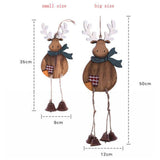 Maxbell Wooden Elk Wind Chimes Pendants Christmas Tree Hanging Ornaments Blue Scarf_S