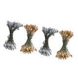 Maxbell 200pcs Artificial Double Head Berries DIY Craft Silver Golden