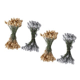 Maxbell 200pcs Artificial Double Head Berries DIY Craft Silver Golden