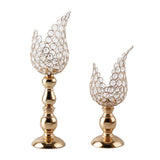 Maxbell 4x Petal Mosaic Candle Holder Table Candlestick Stand for Home Decor 2 sizes