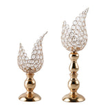 Maxbell 2x Petal Mosaic Candle Holder Table Candlestick Stand for Home Decor 2 sizes