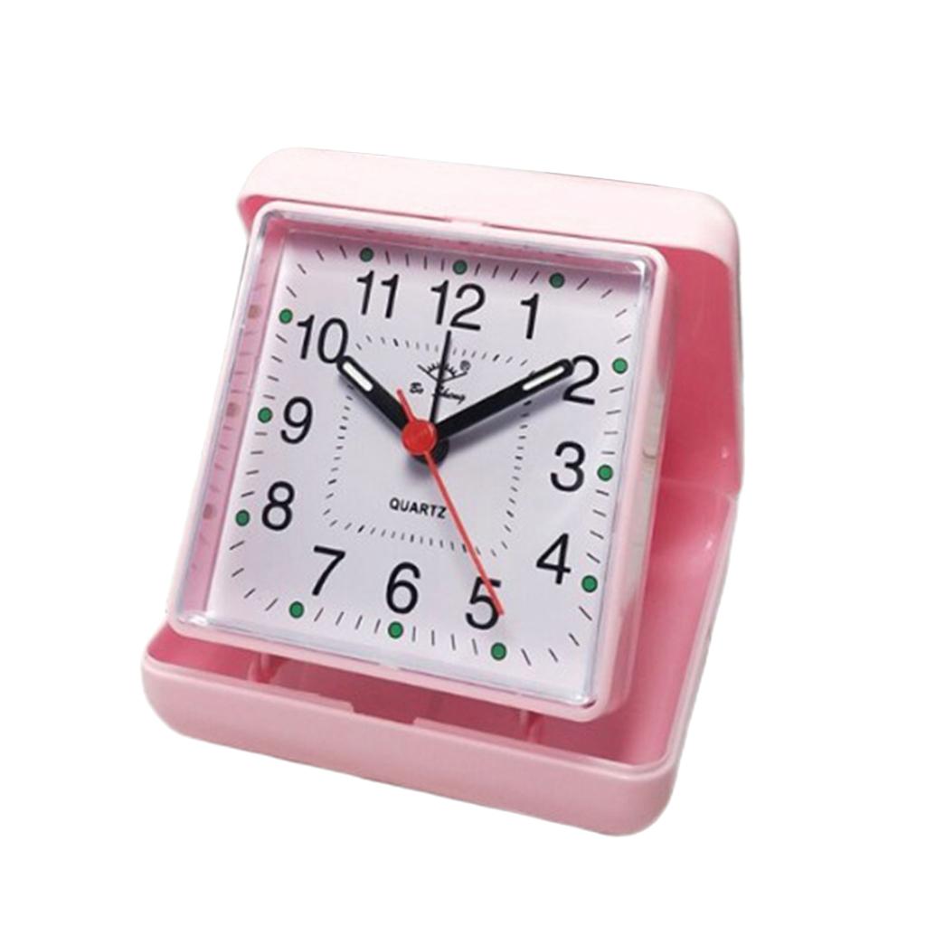 Mini Battery Travel Alarm Clock Classic Simple Square Mini Alarm-Clock Red
