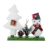 Maxbell Novel Mini Christmas Tree Snowman Xmas Desktop Decoration Decor Gift White 1 Tree