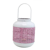 Maxbell Iron Pink Hollow-out Flower Candle Holder Aromatherapy Decor with Handle