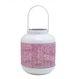 Maxbell Iron Pink Hollow-out Flower Candle Holder Aromatherapy Decor with Handle