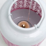 Maxbell Iron Pink Hollow-out Flower Candle Holder Aromatherapy Decor with Handle
